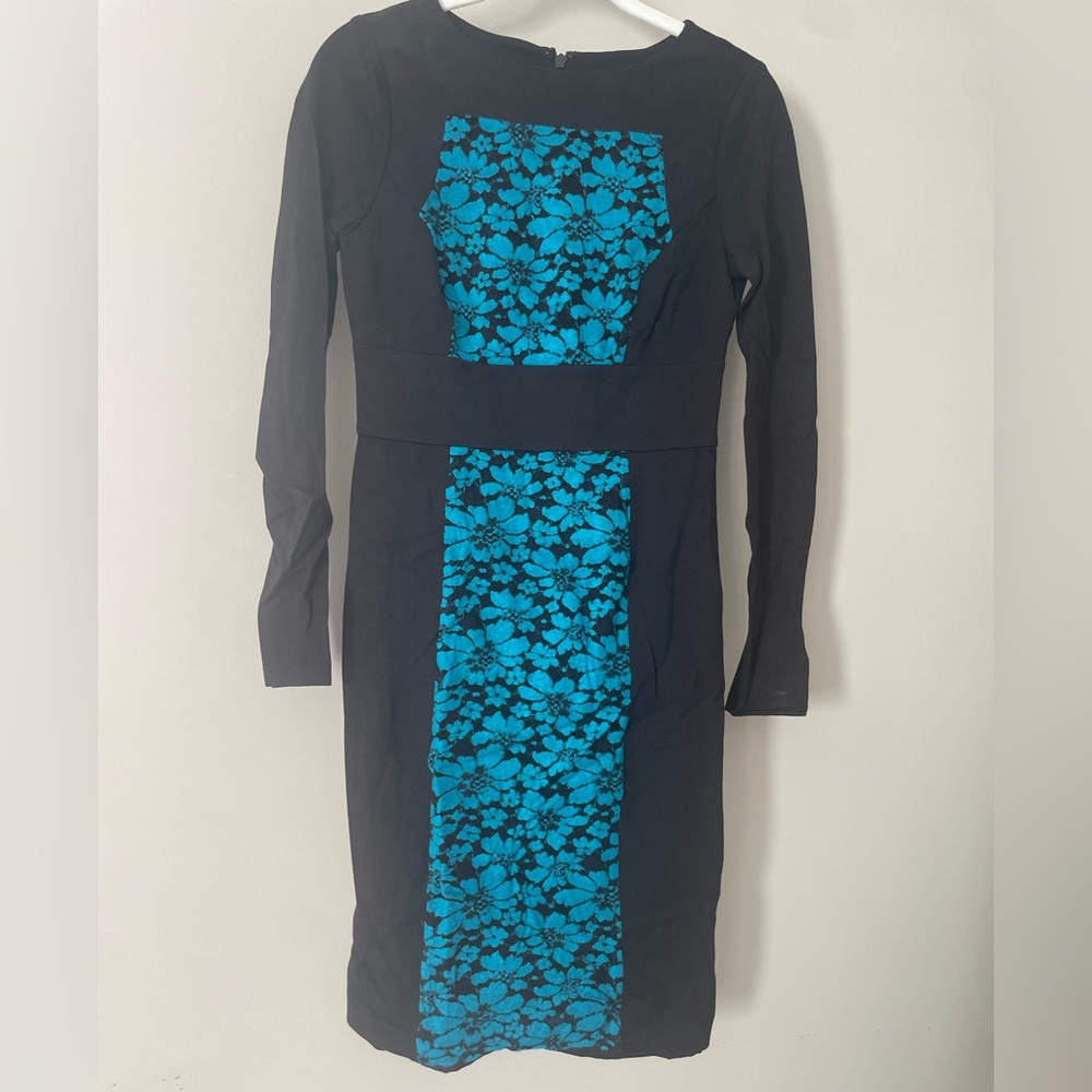 Tracy Reese Black and Blue Floral Dress